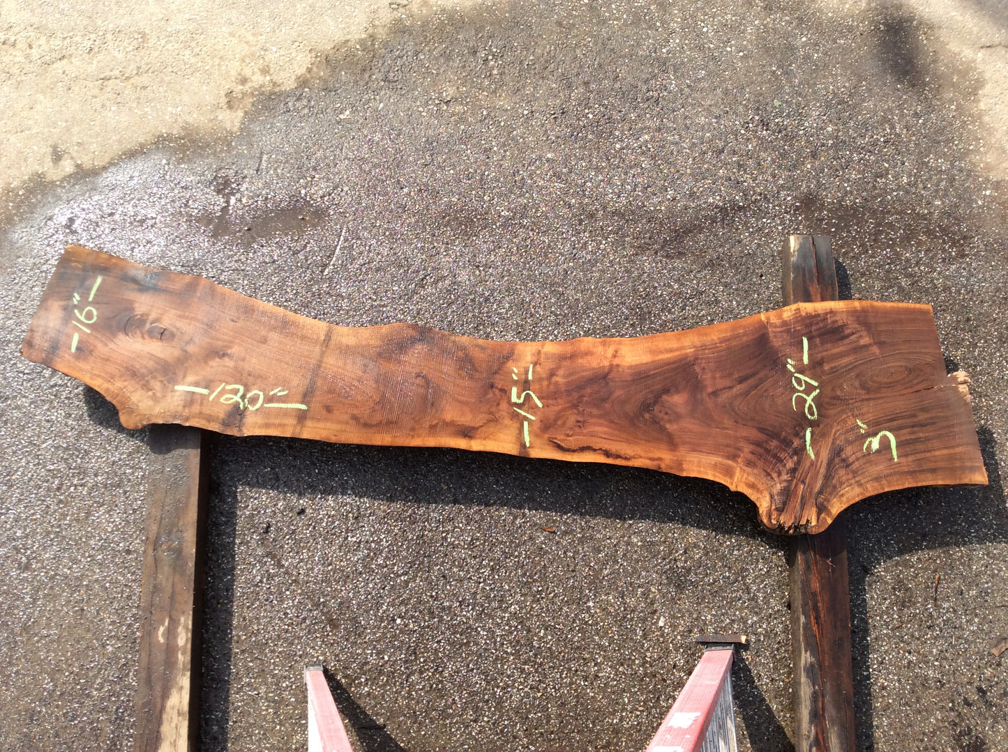 Claro Walnut, Skinny end crotch arched