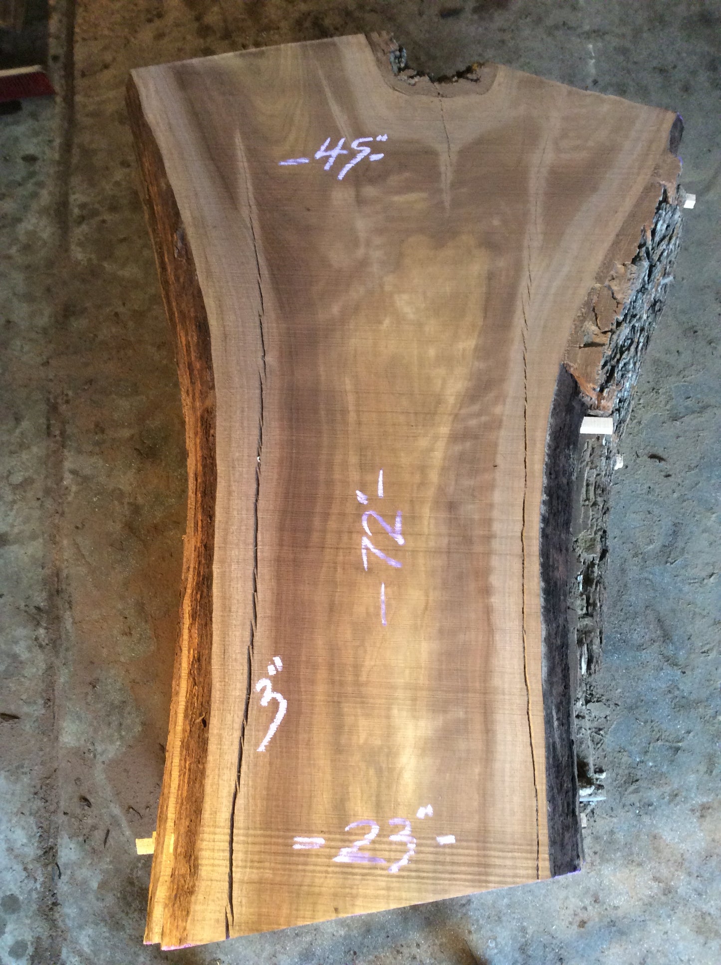 Claro Walnut, 2 cracks nice color