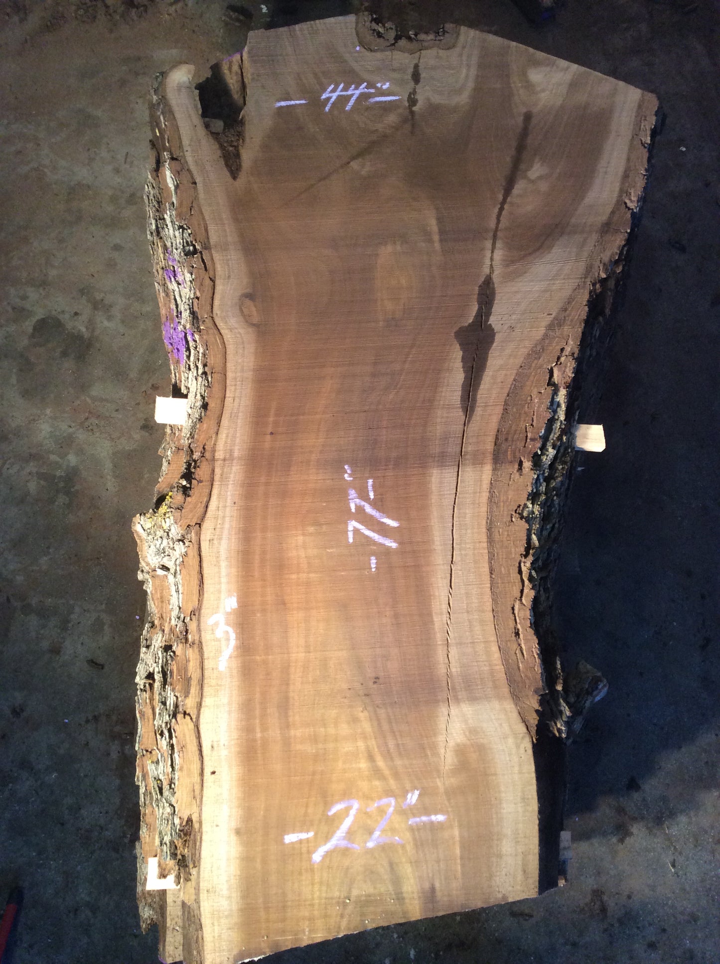 Claro Walnut, Large crack nice color