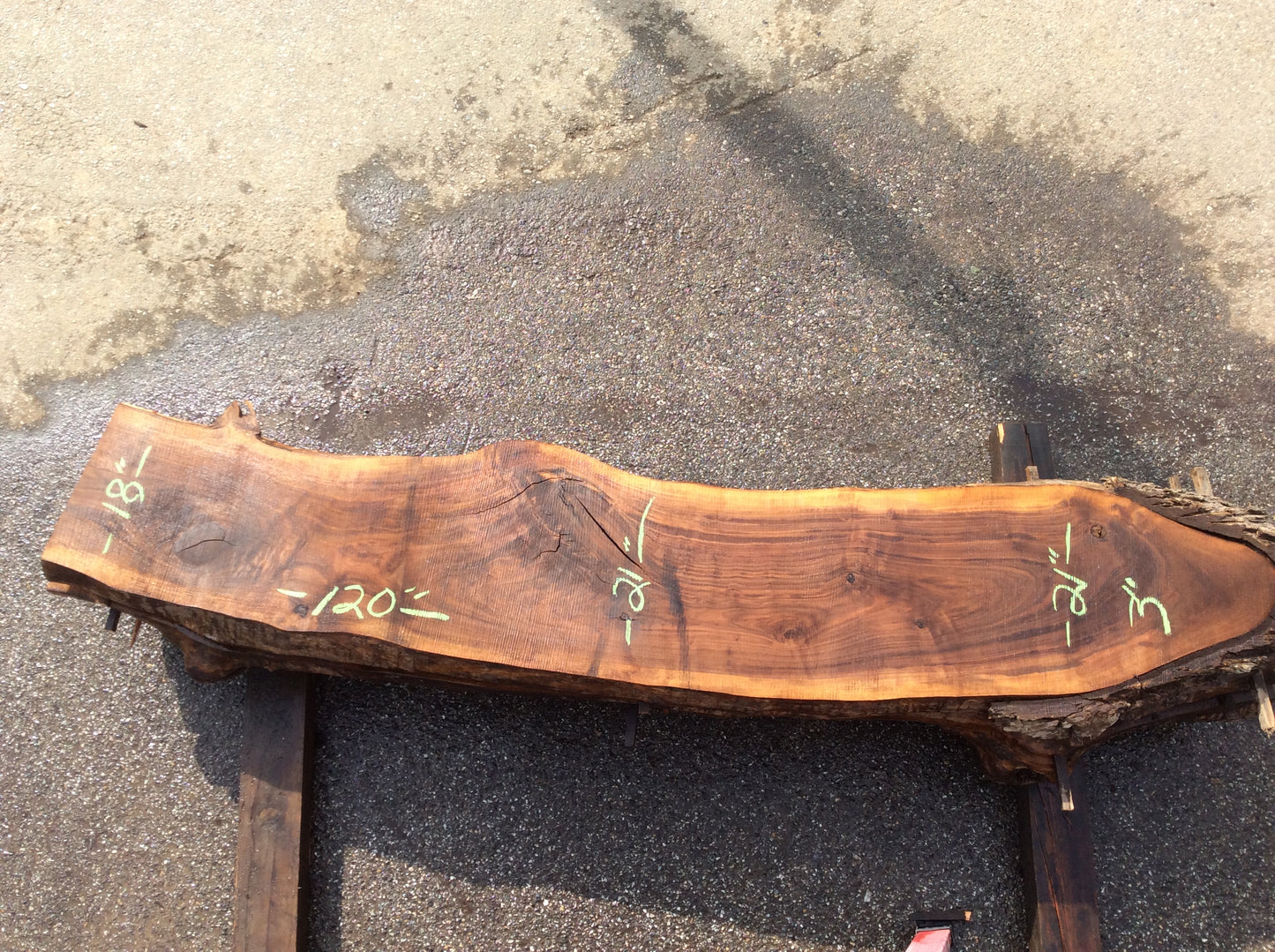 Claro Walnut, Arched two large knots