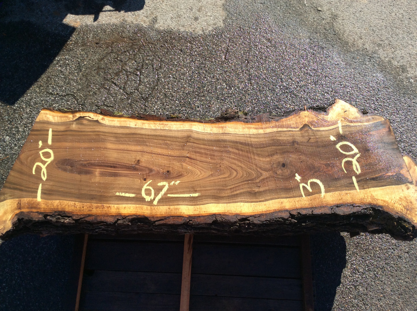 Claro Walnut, Large knot figured end