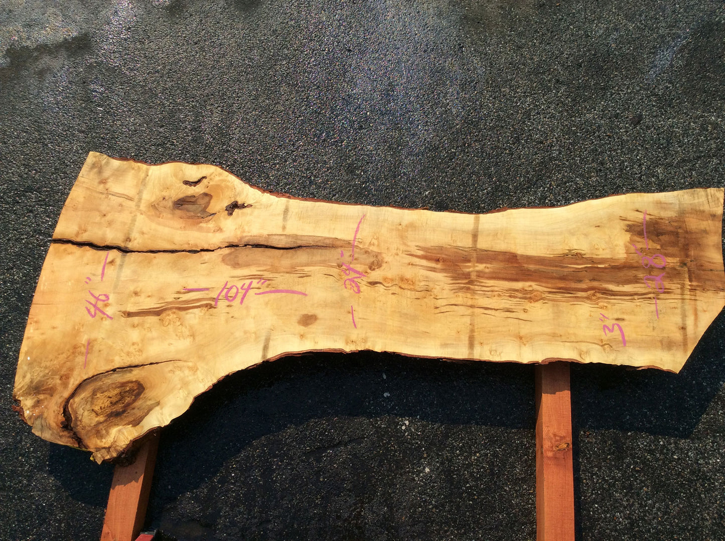 Silver Maple, Live Edge Slab