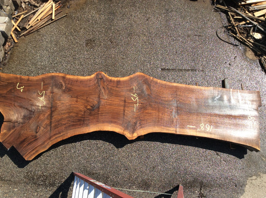 Claro Walnut, End crotch figured large sapwood