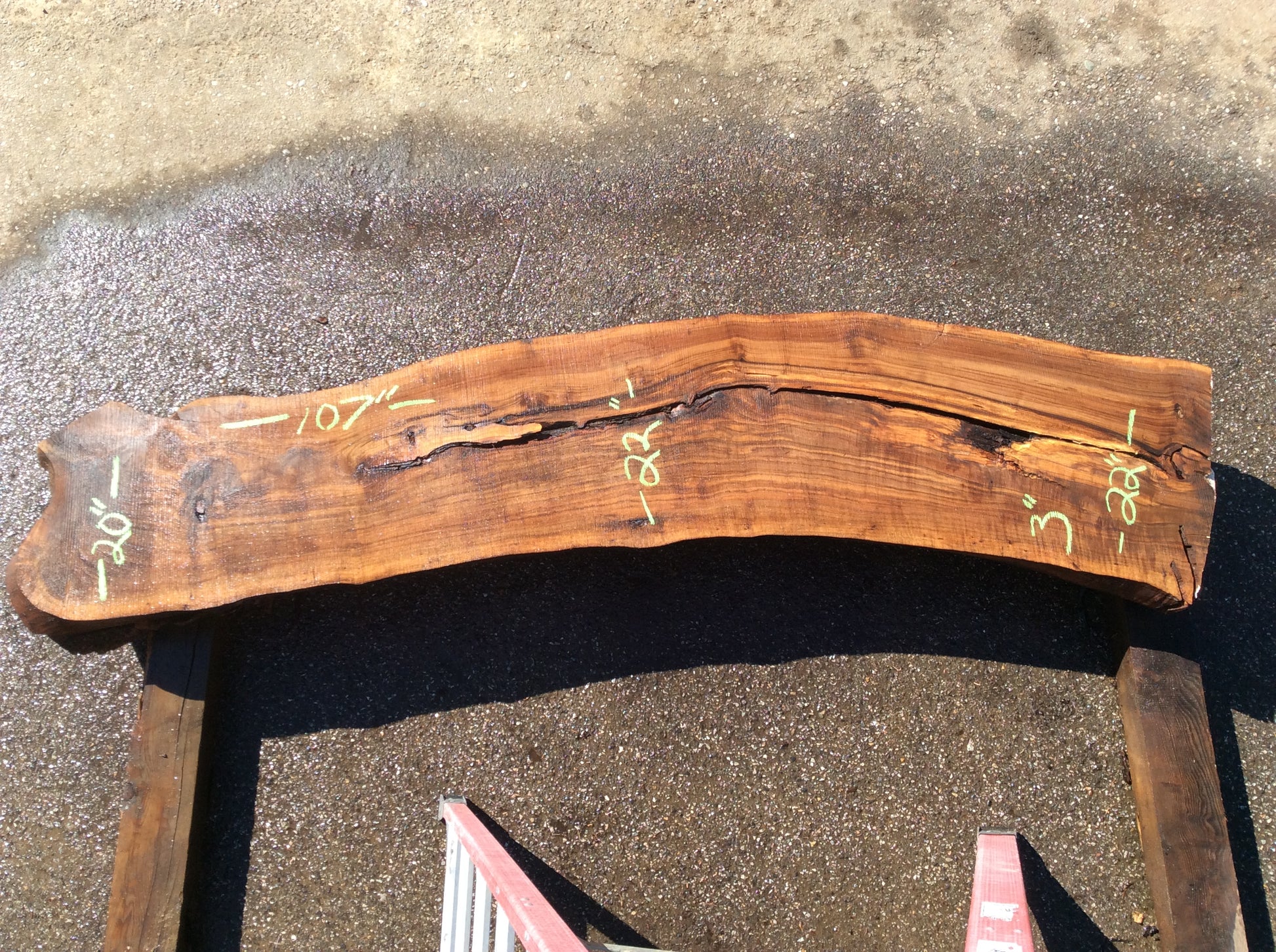 Claro Walnut, Light color arched inclusion